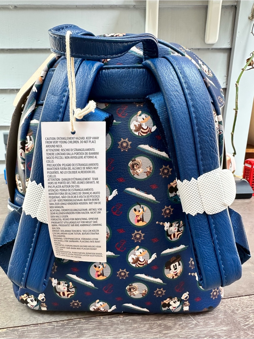 Loungefly Kids Navy Disney Mickey Bow Mini Cruiselines Backpack - Picture 4 of 6
